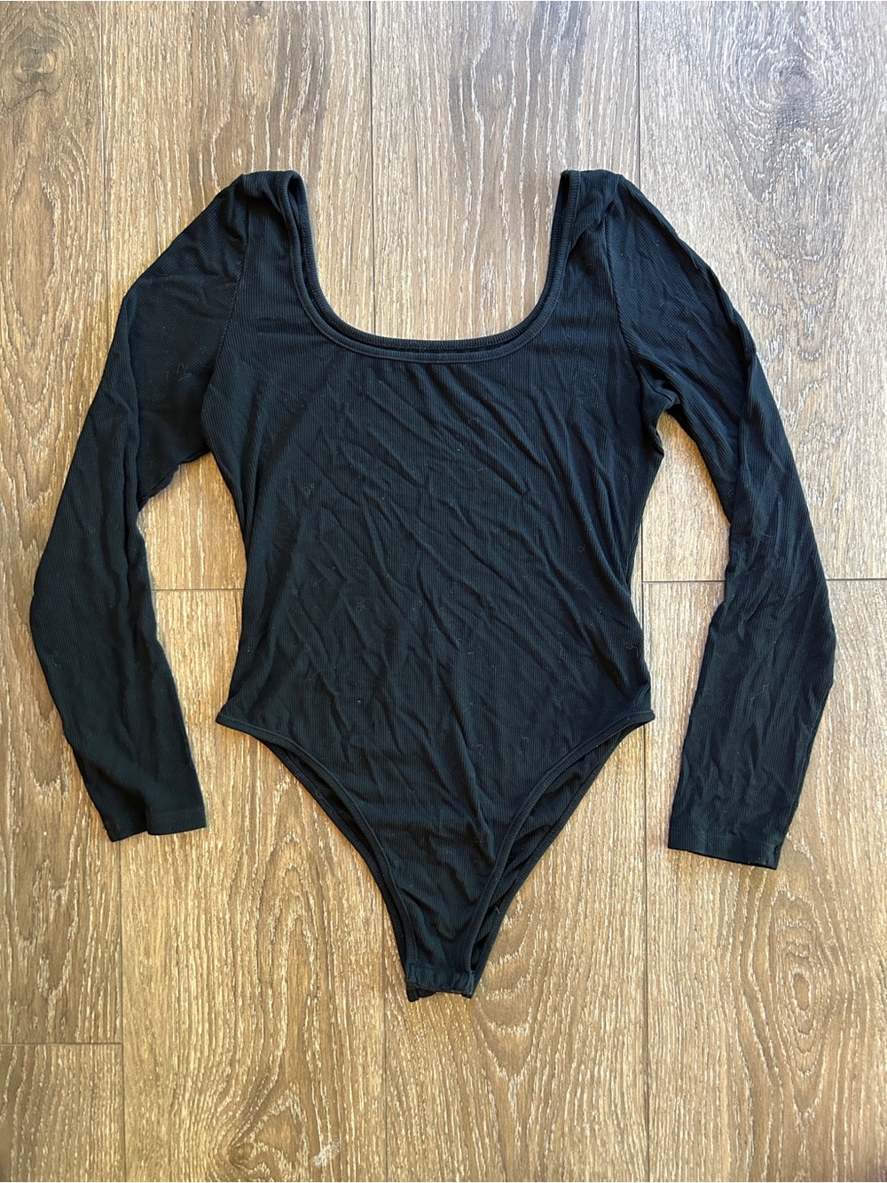 Cider Black Long Sleeve Scoop Neck Bodysuit